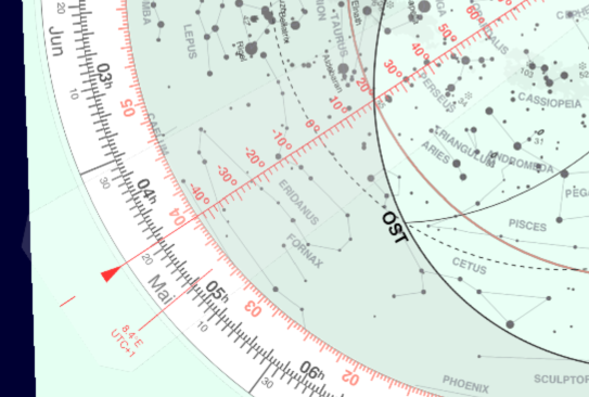 Aufgangszeitpunkt der Sonne am 21. Mai bestimmen